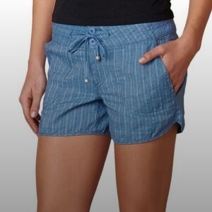 PrAna Vinia Drawstring Organic Cotton Hemp Travel Hiking Camping Outdoor Shorts